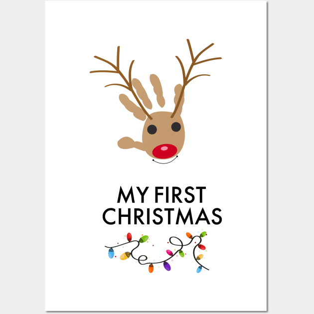 My first christmas with deer Wall Art by GULSENGUNEL